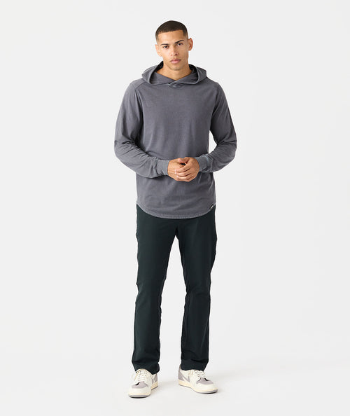 Aviation Tee Hooded LS Washed Charcoal Gray