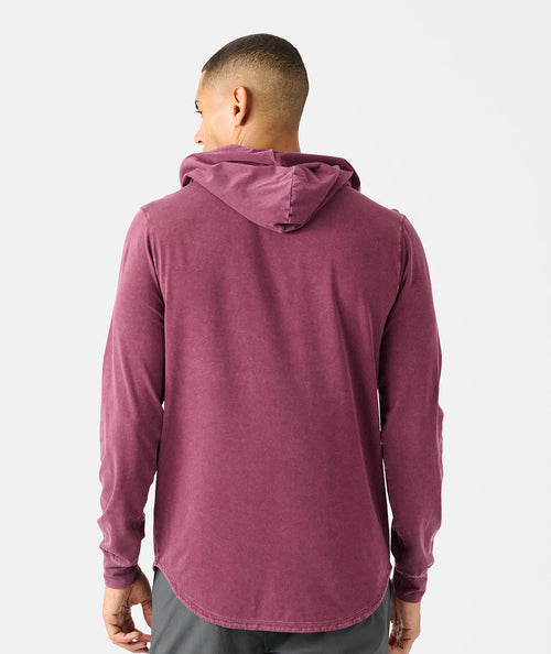 Aviation Tee Hooded LS Washed Fig