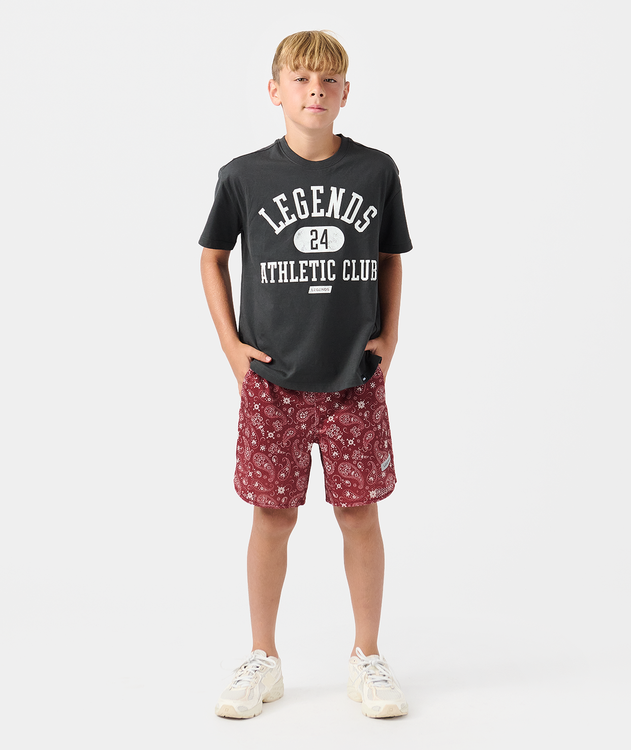 Little Legends Luka Mesh Short Crimson Paisley