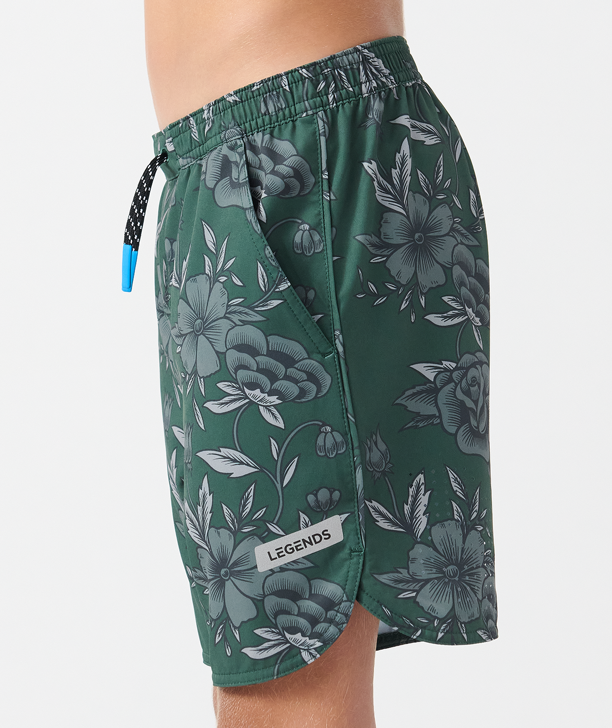 Little Legends Luka Short Vintage Floral Dark Moss