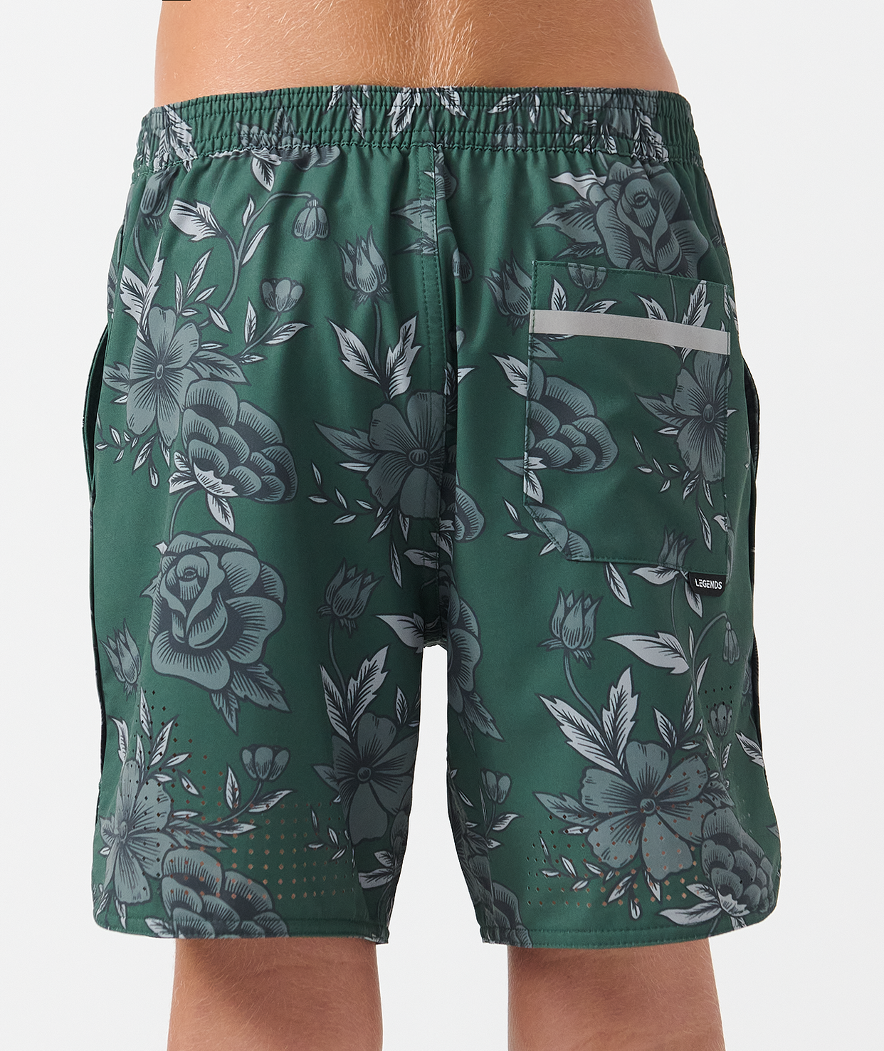 Little Legends Luka Short Vintage Floral Dark Moss