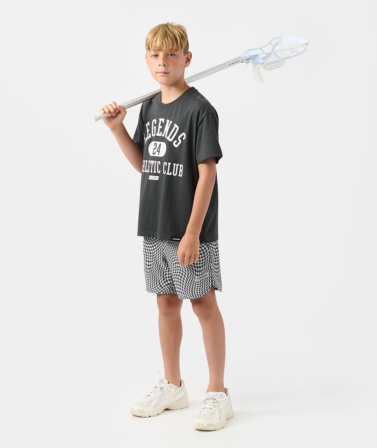 Little Legends Luka Short Warped Houndstooth Faded Black