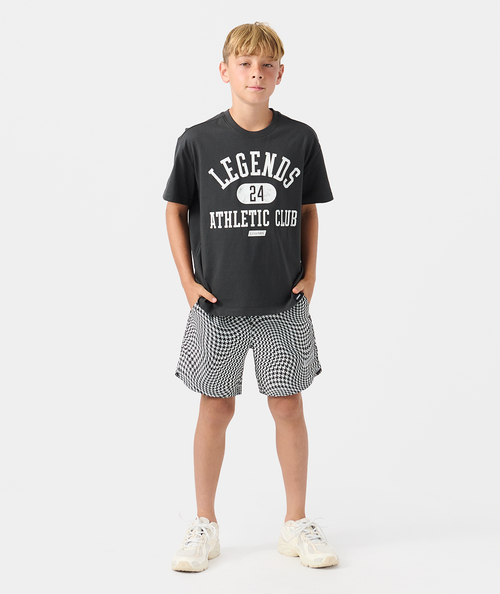 Little Legends Luka Short Warped Houndstooth Faded Black