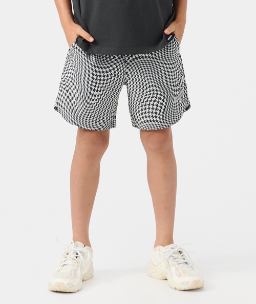 Little Legends Luka Short Warped Houndstooth Faded Black