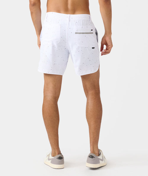Luka Golf Short White Black Splatter