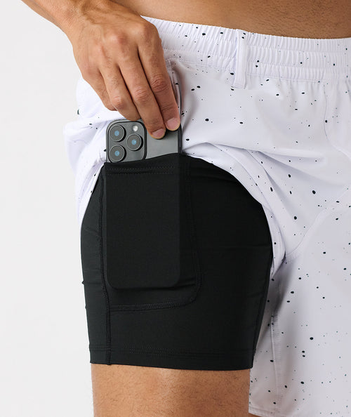 Luka Golf Short White Black Splatter