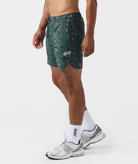 Luka Short Vintage Floral Dark Moss
