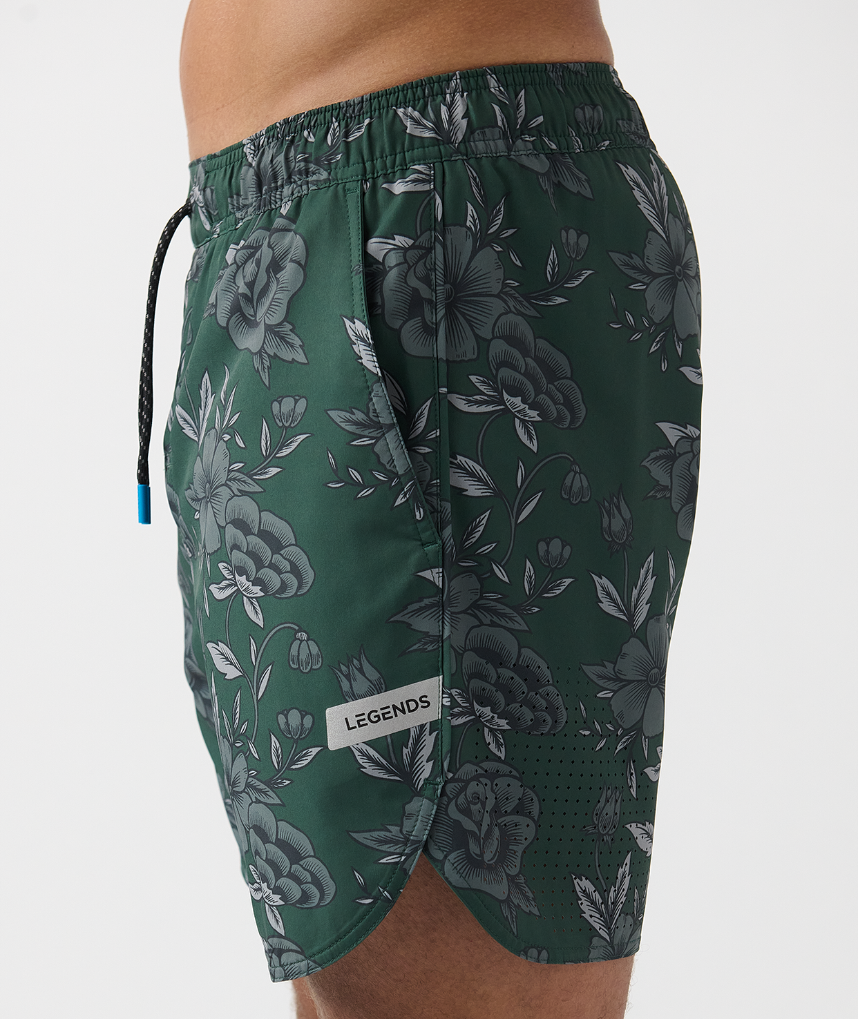 Luka Short Vintage Floral Dark Moss