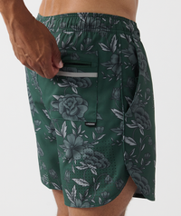 Luka Short Vintage Floral Dark Moss