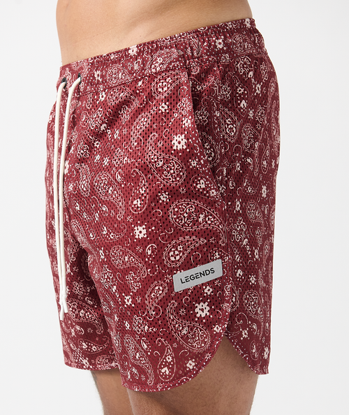 Luka Mesh Short Crimson Paisley