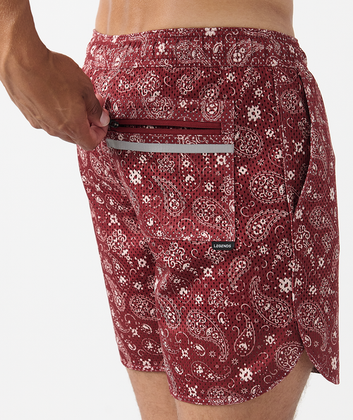 Luka Mesh Short Crimson Paisley