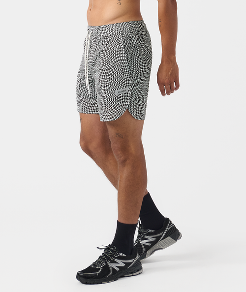 Luka Mesh Short Warped Houndstooth Faded Black