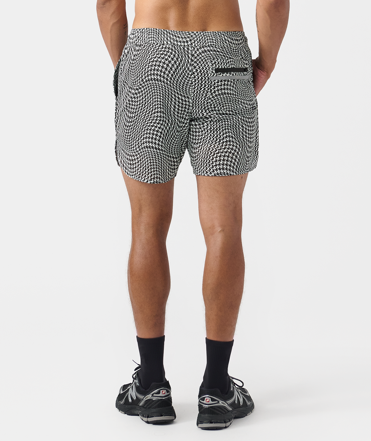 Luka Mesh Short Warped Houndstooth Faded Black