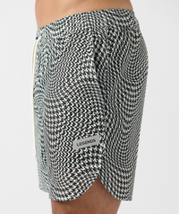 Luka Mesh Short Warped Houndstooth Faded Black