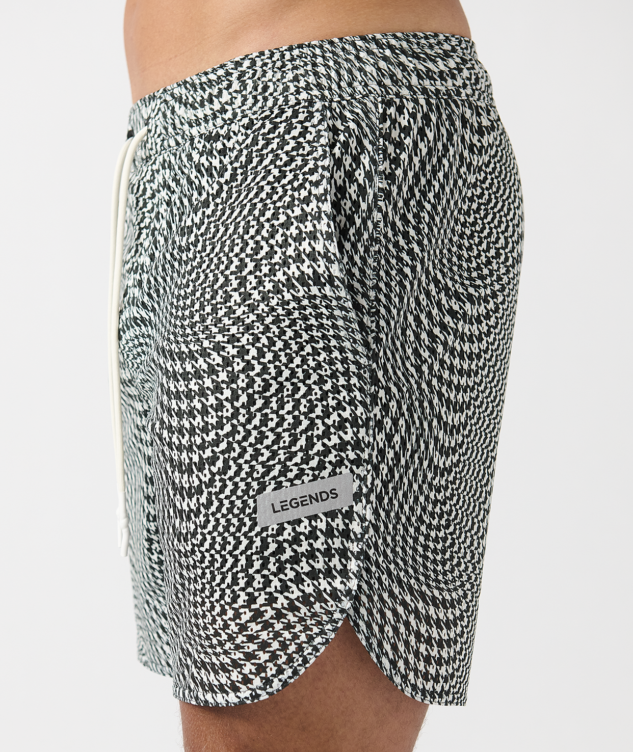 Luka Mesh Short Warped Houndstooth Faded Black