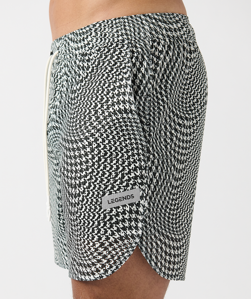 Luka Mesh Short Warped Houndstooth Faded Black