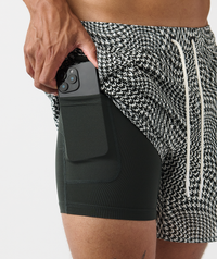 Luka Mesh Short Warped Houndstooth Faded Black