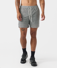 Luka Mesh Short Warped Houndstooth Faded Black