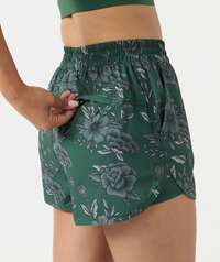 Leni Short Vintage Floral Dark Moss