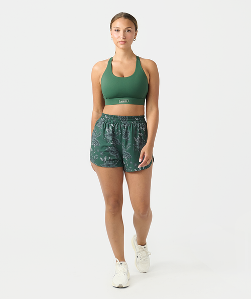 Leni Short Vintage Floral Dark Moss