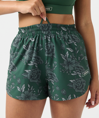 Leni Short Vintage Floral Dark Moss