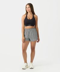 Leni Short Warped Houndstooth Faded Black