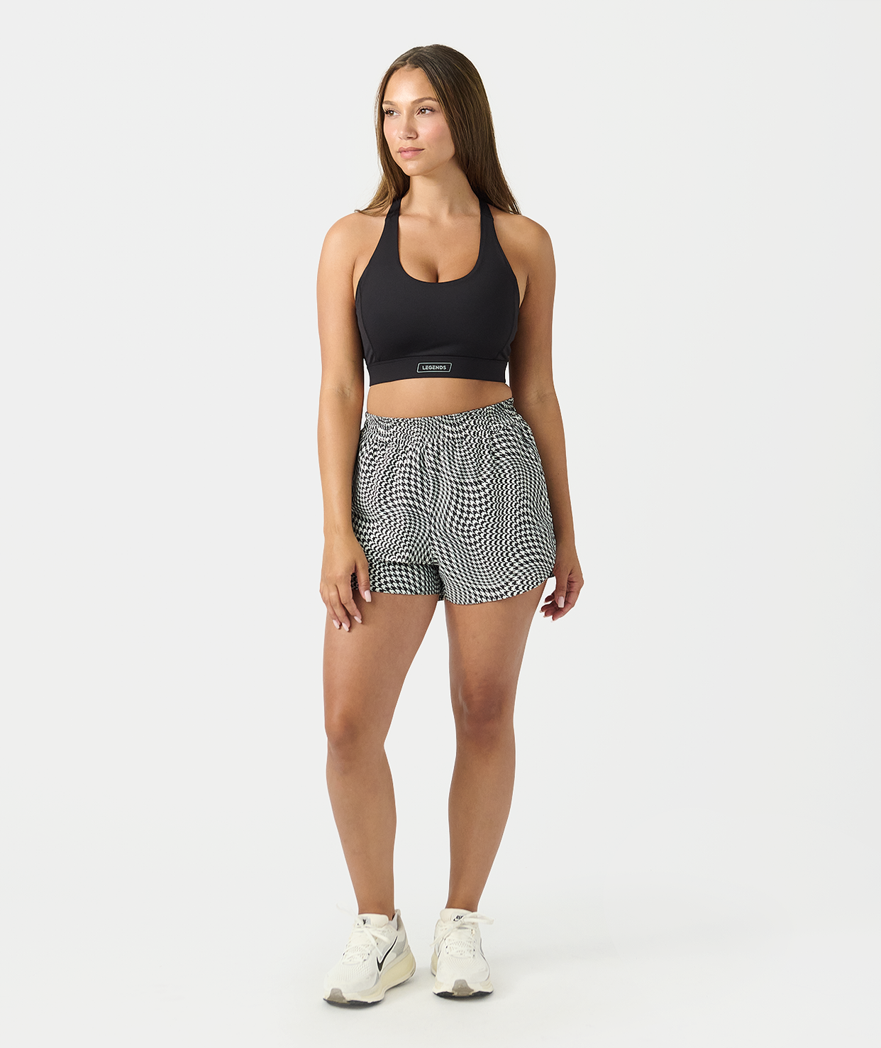 Leni Short Warped Houndstooth Faded Black