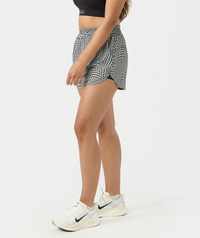 Leni Short Warped Houndstooth Faded Black