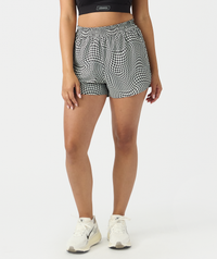 Leni Short Warped Houndstooth Faded Black