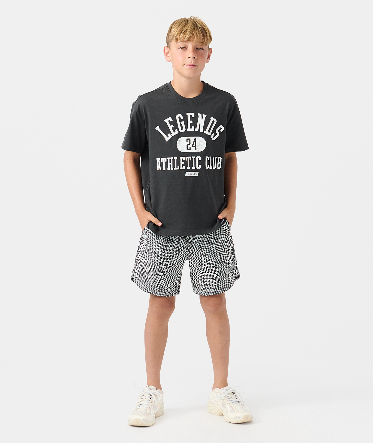 Little Legends Theo Tee Faded Black Phys Ed