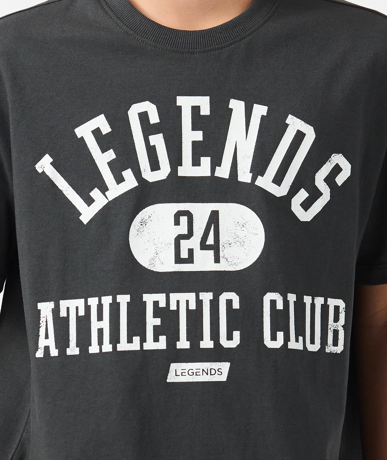 Little Legends Theo Tee Faded Black Phys Ed