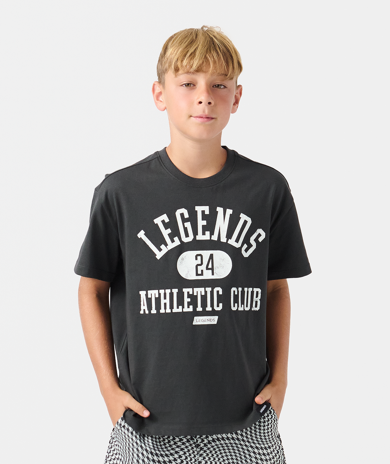 Little Legends Theo Tee Faded Black Phys Ed