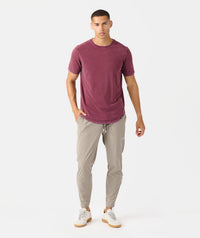 Aviation Tee Curved Hem Washed Fig