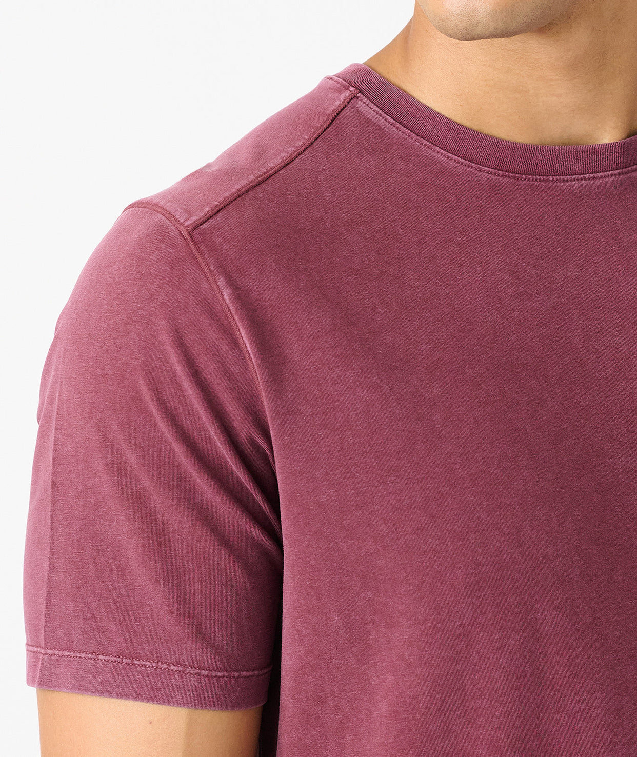 Aviation Tee Curved Hem Washed Fig