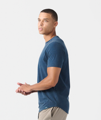 Aviation Tee Curved Hem Washed Teal