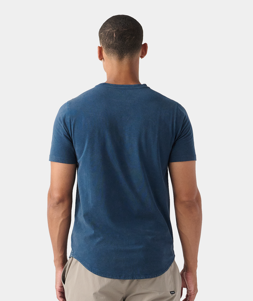 Aviation Tee Curved Hem Washed Teal