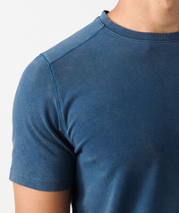 Aviation Tee Curved Hem Washed Teal