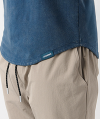 Aviation Tee Curved Hem Washed Teal