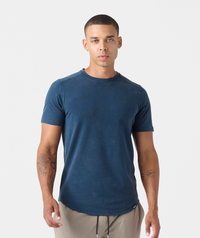 Aviation Tee Curved Hem Washed Teal