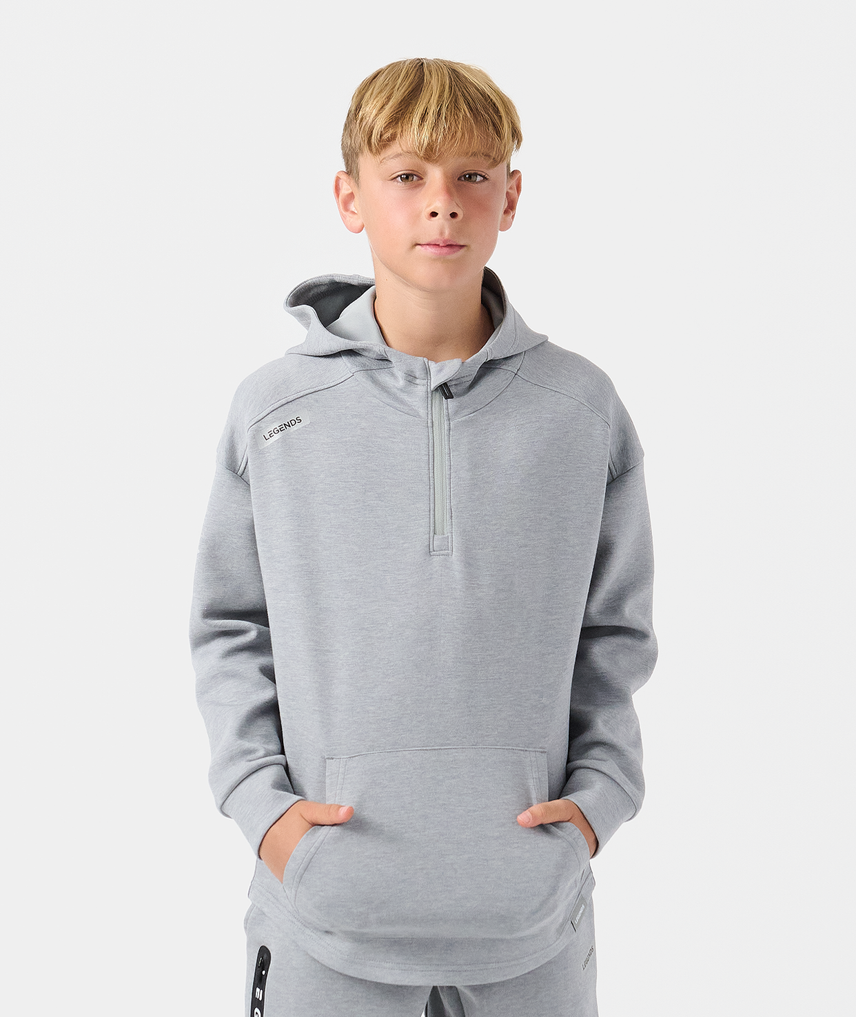 Little Legends Hawthorne Tech Quarter Zip Medium Gray Heather