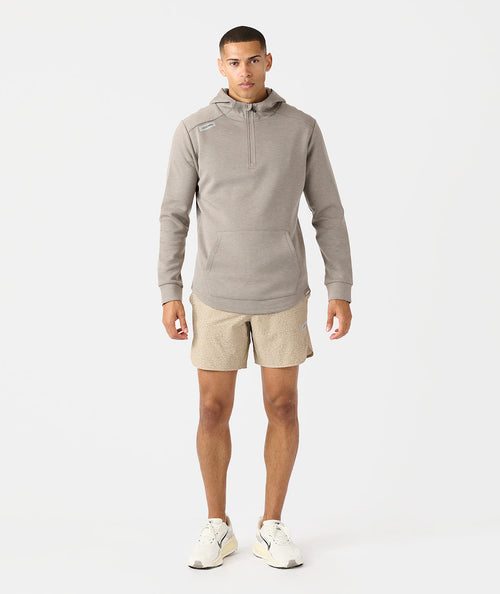 Hawthorne Tech Quarter Zip Hoodie (Slim-Fit) Taupe Heather