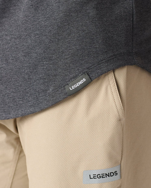 Aviation Tee Curved Hem Charcoal Gray Heather
