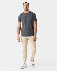 Aviation Tee Split-Hem Charcoal Gray Heather