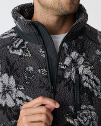 Sherpa Jacket Vintage Floral Charcoal