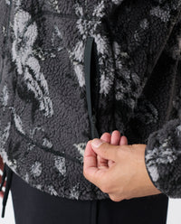 Sherpa Jacket Vintage Floral Charcoal